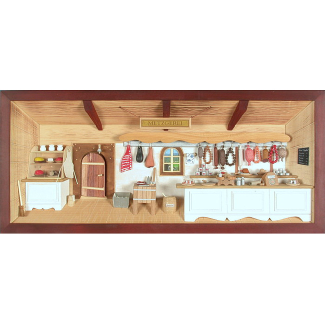 3D Holzbild - Metzgerei lasiert, 58x26cm