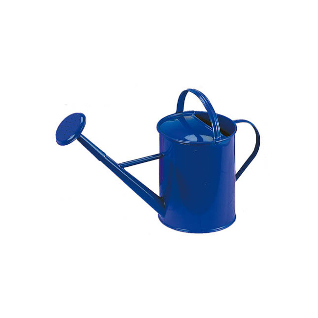 Gieskanne aus Metall 3, rund, 1 Liter Inhalt,  in blau, ca. 13cm hoch