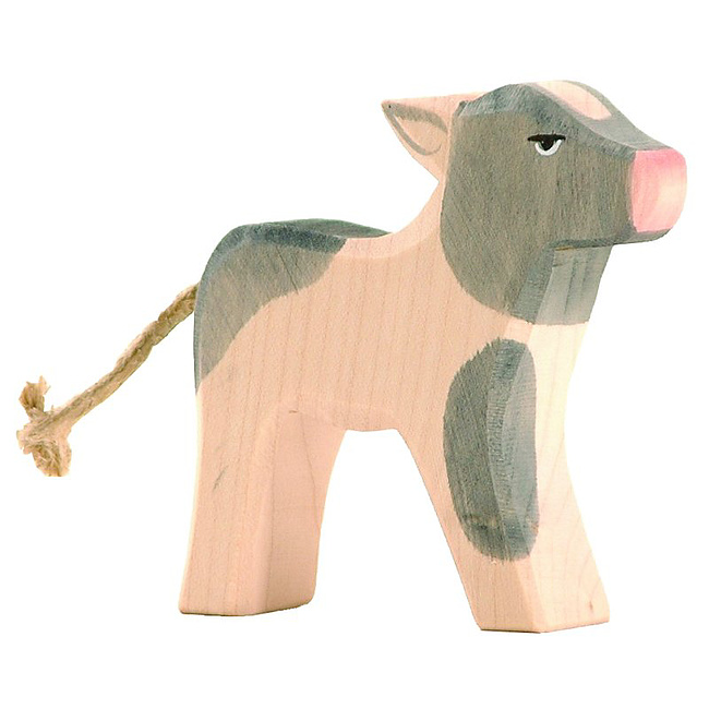 Ostheimer Figurenwelt - Familie und Bauernhoftiere - Kalb trinkend schwarz