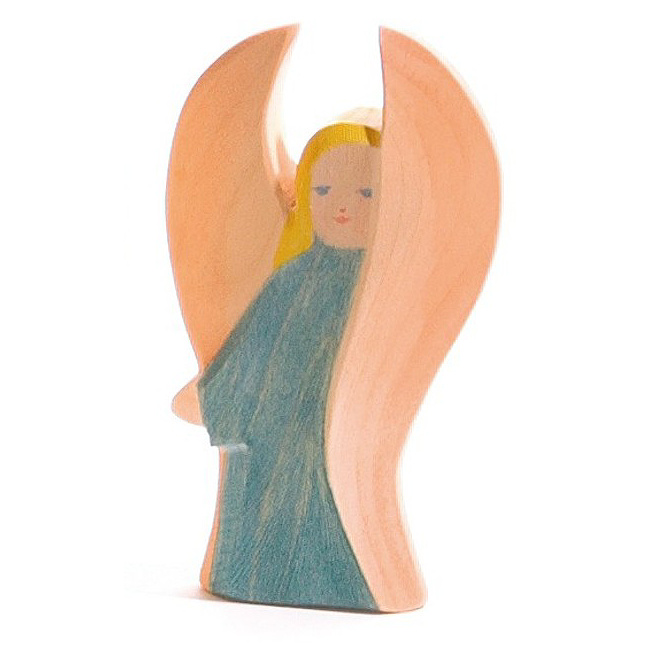 Ostheimer Weihnachtskrippe - Schutzengel blau, Krippe neu