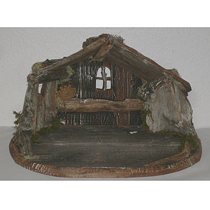 Krippenstall - 13 dunkel gebeizt, passend für 10 cm - 13 cm Figuren