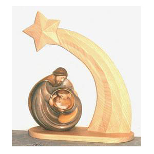 Weihnachtskrippe - Ganzjahreskrippe 4, Familiengruppe mit Stern, 10cm color