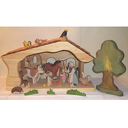 Familie und Bauernhoftiere