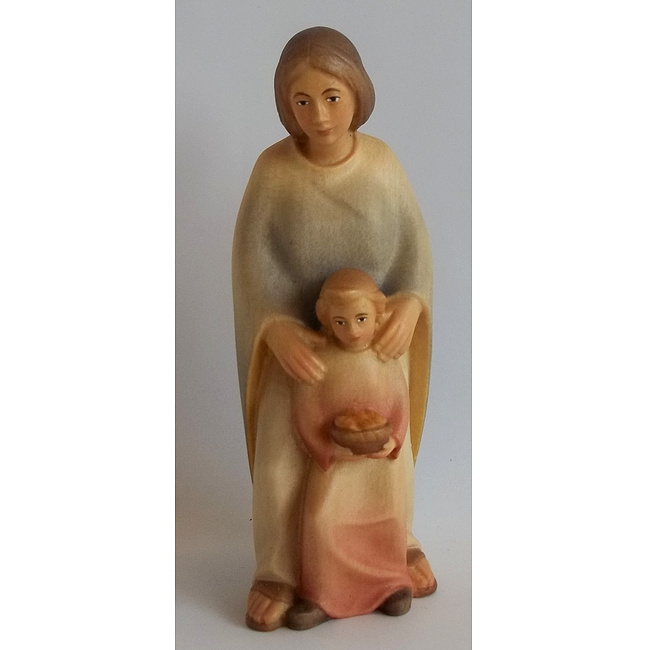 Abendrot Krippe - Hirtin mit Kind color