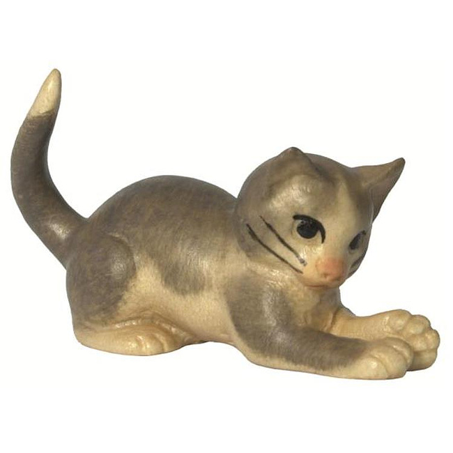 Katze liegend braun - Pfoten nach vorne f�r 8-9cm Figuren