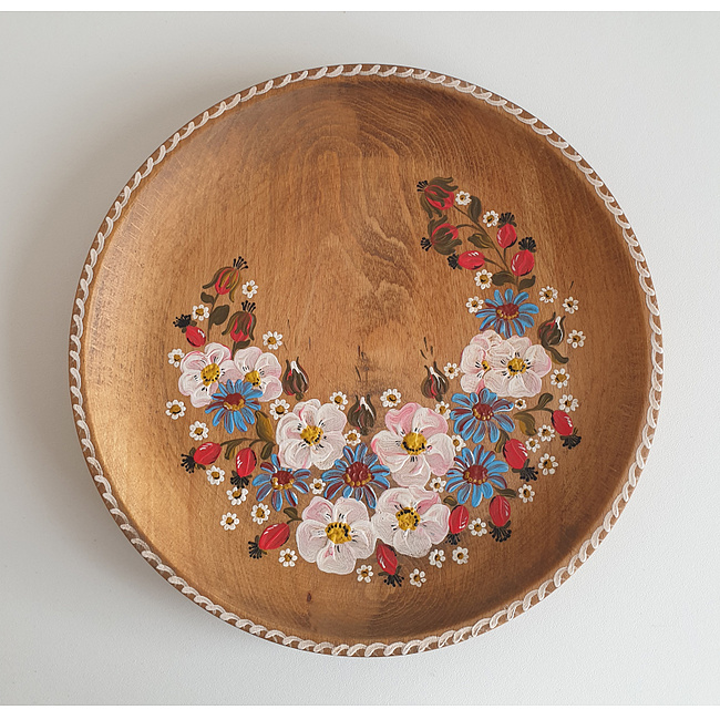 Wandteller mit Blumen ca. 24cm