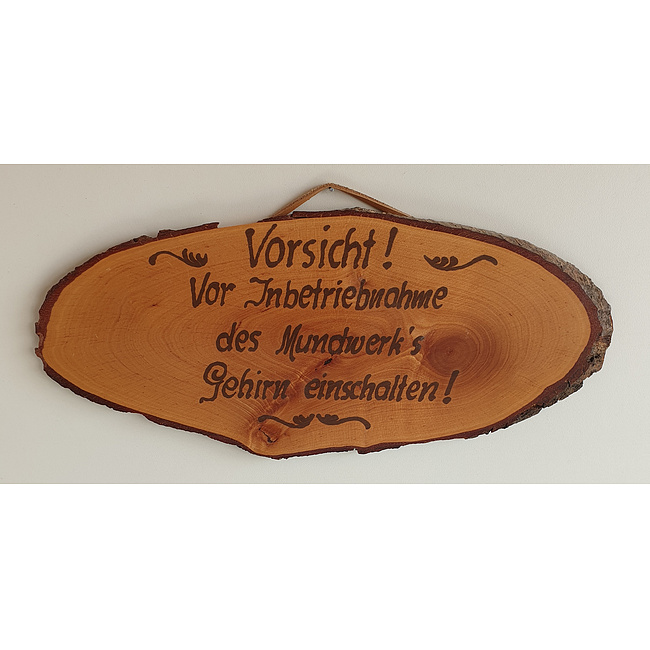 Holzschild - Vorsicht! Vor Inbetriebnahme...