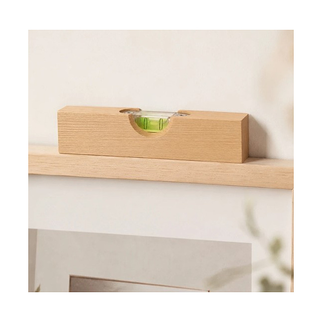 Mini-Wasserwaage mit Libelle aus Holz 15 x 13 x 2 cm