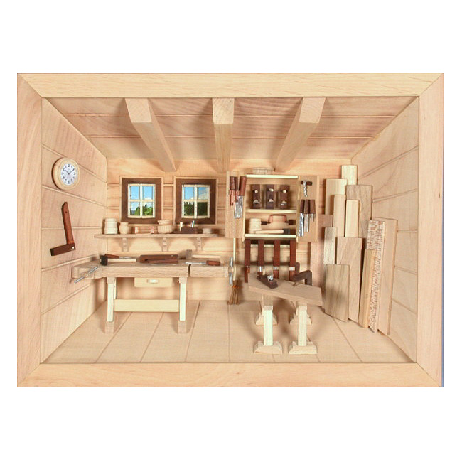 3D Holzbild - Schreinerei / Tischlerei natur, 30x22cm