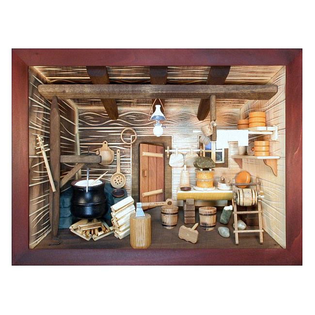 3D Holzbild - Kserei lasiert, 30x22cm