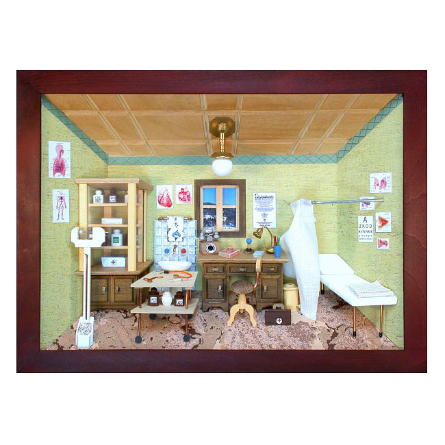 3D Holzbild - Arztpraxis lasiert, 30x22cm