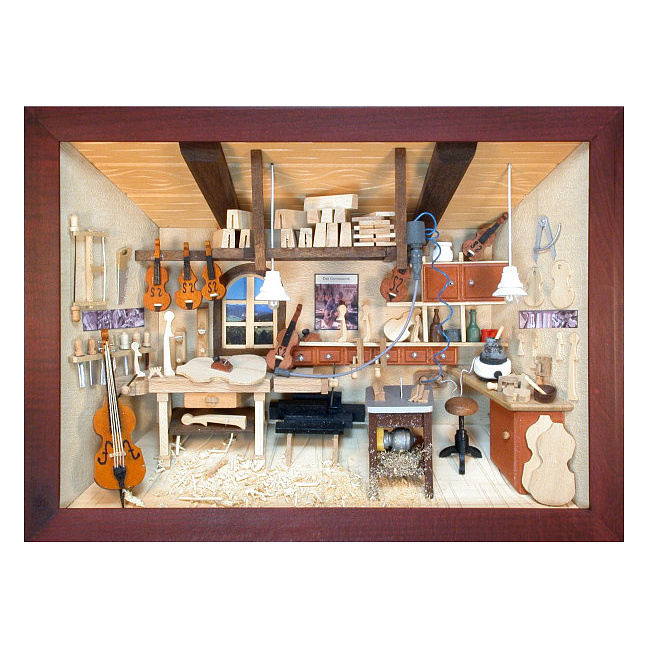 3D Holzbild - Geigenbauer lasiert, 30x22cm