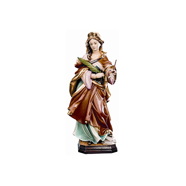 Heilige Ursula - aus Ahornholz geschnitzte Figur, color