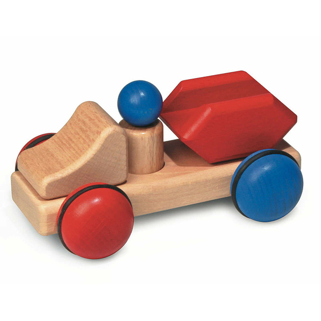 Fagus mini-Container-LKW mit 1 Spielfigur, ca. 15cm lang