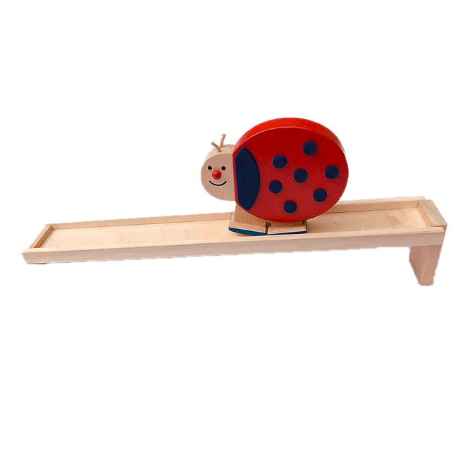 Lustiges Lauftier Wackeltier aus Holz Marienkfer
