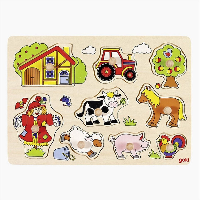 Steckpuzzle Bauernhof Vogelscheuche, ab 1 Jahr