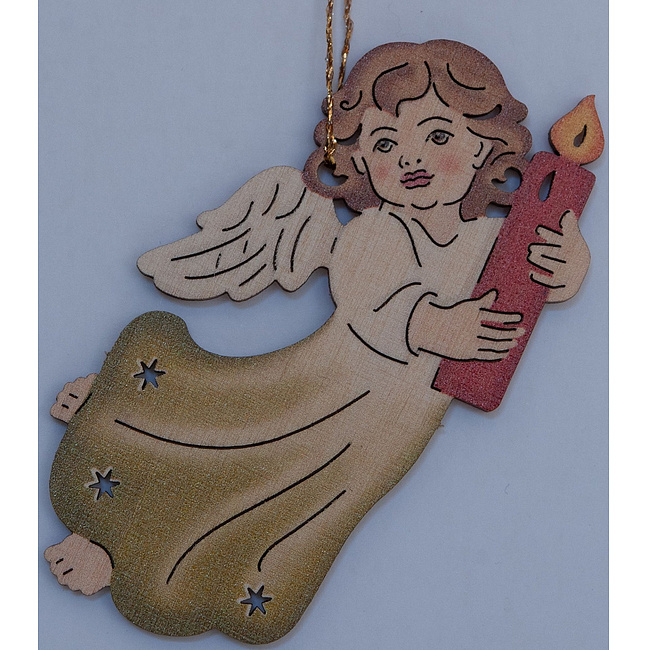 Laser - Engel mit Kerze, 8cm