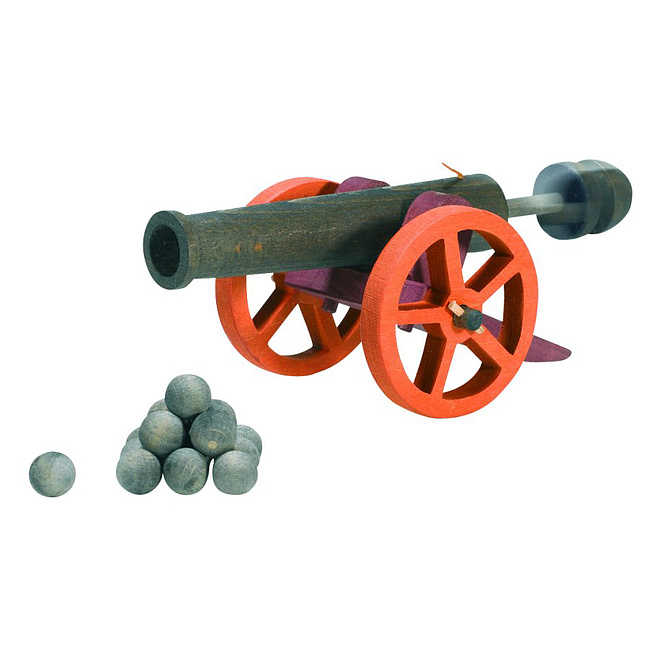 Ritterburg Zubeh�r - Kanone gro� mit 10 Kanonenkugeln
