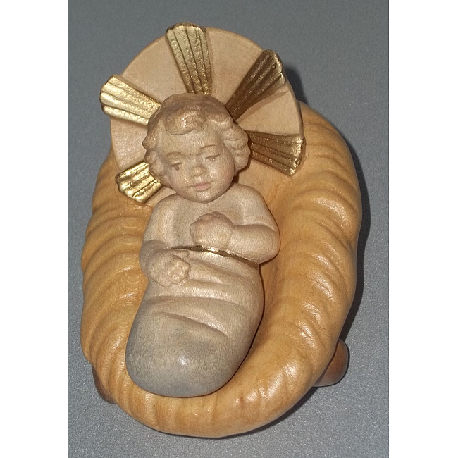 Heilige Nacht Krippe - Jesukind mit Wiege in color