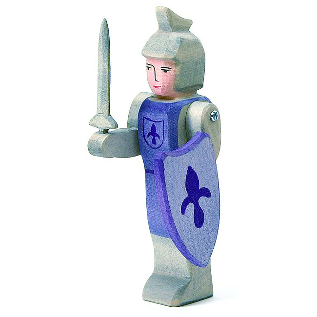 Ostheimer Figurenwelt - Mrchenfiguren und Rittertum - Ritter stehend blau mit Schwert