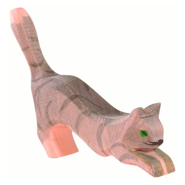 Ostheimer Figurenwelt - Familie und Bauernhoftiere - Katze springend