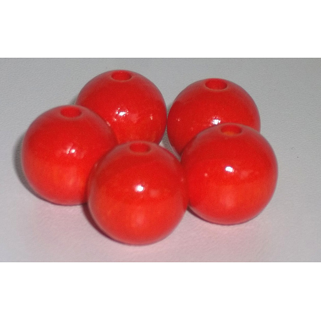 Holzperlen aus Buchenholz durchgebohrt, orange lackiert