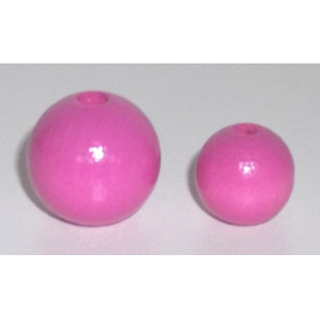 Holzperlen aus Buchenholz durchgebohrt, pink lackiert
