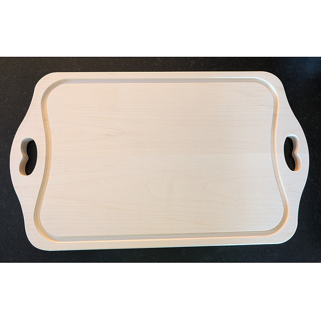 Tranchierbrett aus Ahornholz mit Saftrille, unbehandelt, ca. 50x29,5cm
