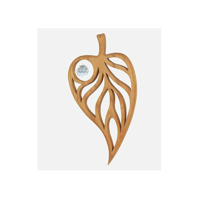 Blatt mit Kristall, H�he 21cm