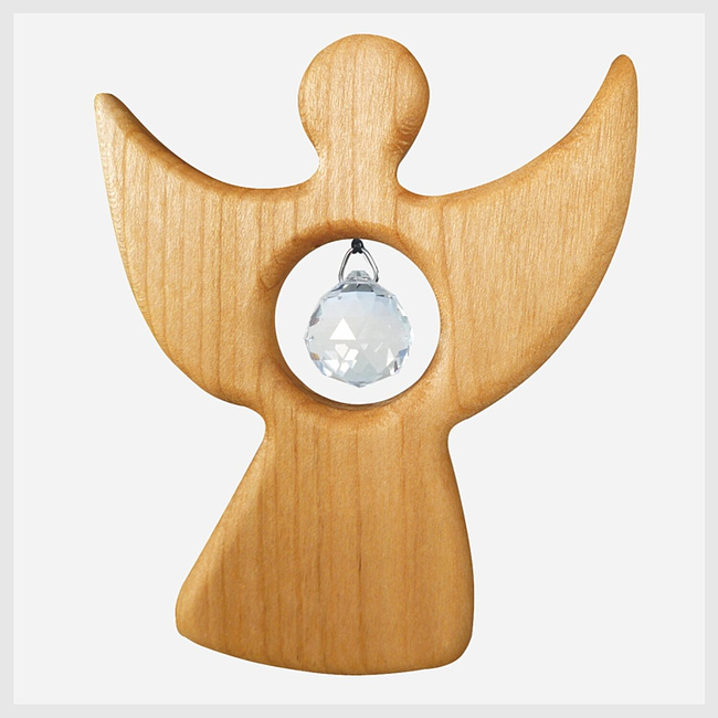 Engel mit Kristall, H�he 8,5 cm