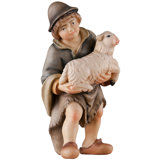 Bethlehem-Krippe - Junge mit Schaf color