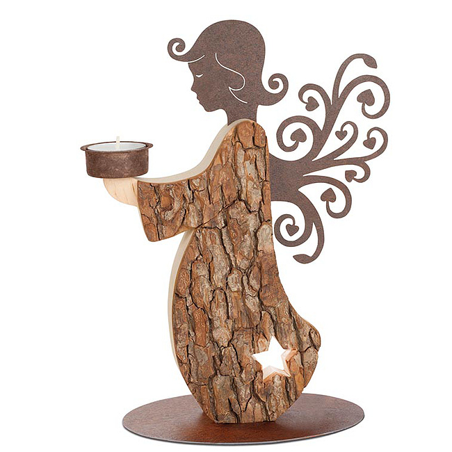 Ornament Engel mit Teelicht, 27cm