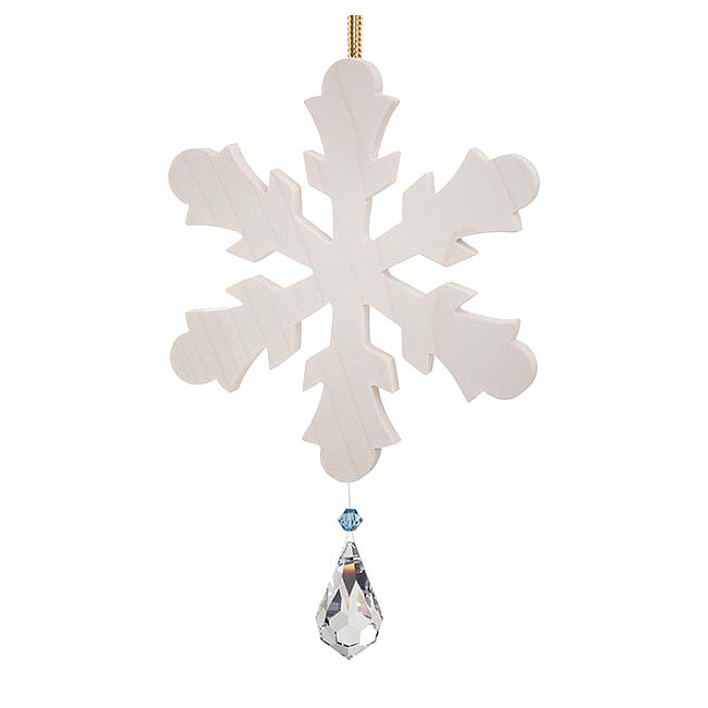 Schneeflocke mit Kristalltropfen von Swarovski Typ 1, 7cm