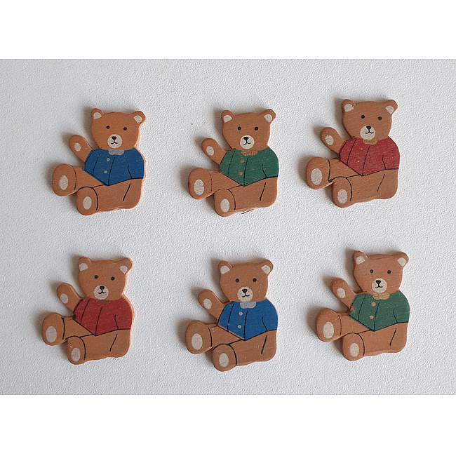 Streudeko Teddyb�r 6 teilig, ca. 3cm