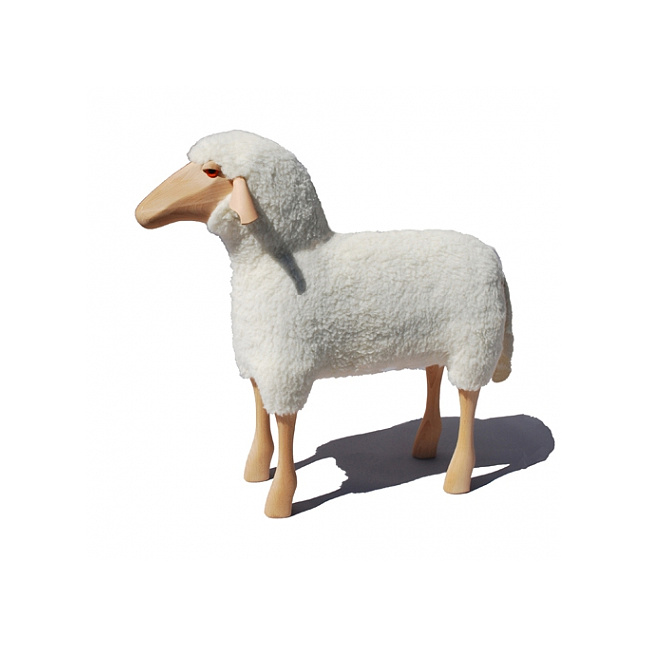 Schaf - Buche natur mit Wollplschbezug