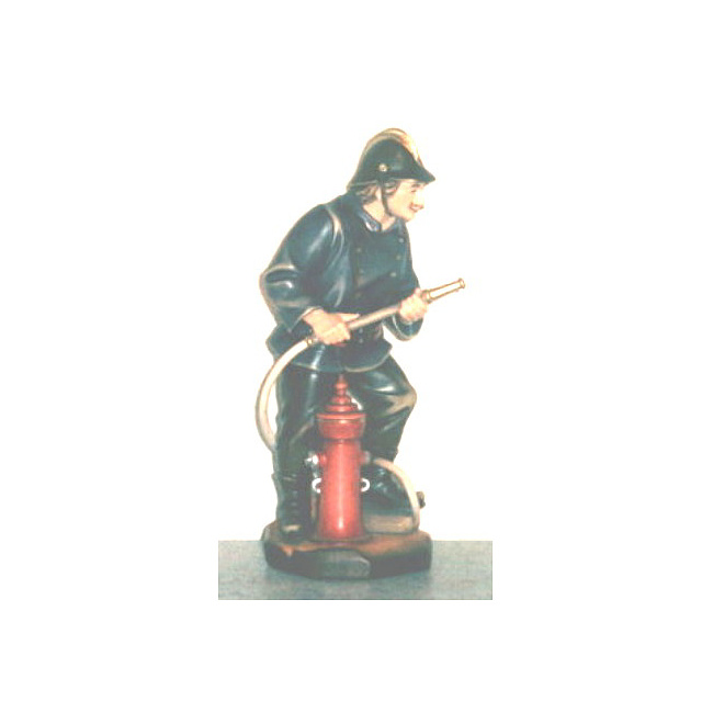 Schnitzfigur - Feuerwehrmann, 15cm hoch, color