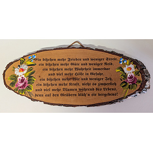 Holzschild - Ein bisschen mehr Frieden..., ca. 34x14cm