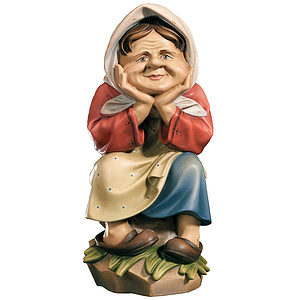 Denkerin - aus Ahornholz geschnitzte Figur