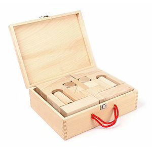 Frbel-Bausteinkoffer (natur), 60 teilig