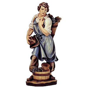 Traubenernte - aus Ahornholz geschnitzte Figur