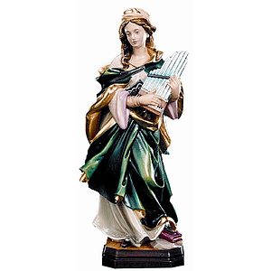 Heilige C�cilie - aus Ahornholz geschnitzte Figur, color