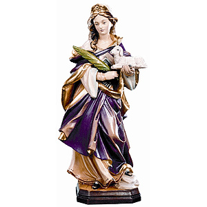 Heilige Agnes - aus Ahornholz geschnitzte Figur, color