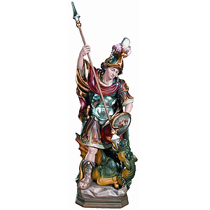 Heiliger Georg - aus Ahornholz geschnitzte Figur, color