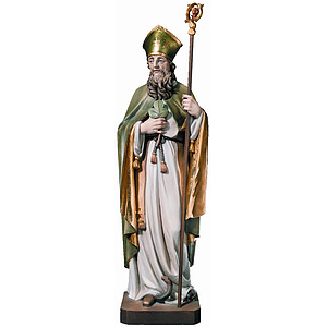 Heiliger Patrick - aus Ahornholz geschnitzte Figur, color