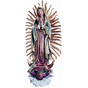 Madonna von Guadalupe - aus Ahornholz geschnitzte Figur, color