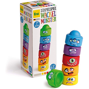 Wackelmonster-Stapelspiel, mehrfarbig