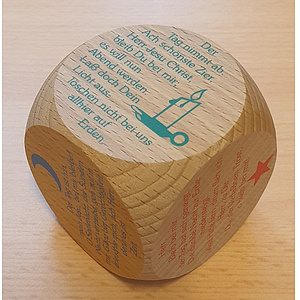 Gebetsw�rfel Morgen- & Abendgebete II 6cm