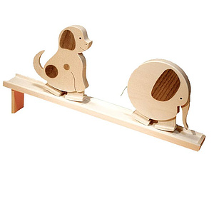 Lustiges Lauftier Wackeltier aus Holz Elefant