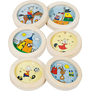 Geduldspiele rund, 6er Set, ca. 7,8cm