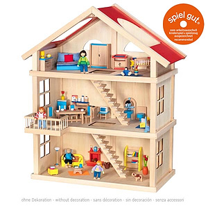Puppenhaus aus Holz mit 3 Etagen